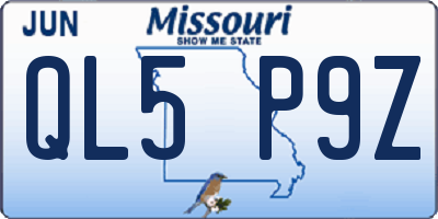 MO license plate QL5P9Z