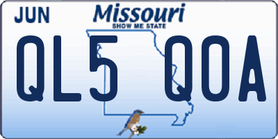 MO license plate QL5Q0A