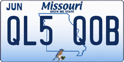 MO license plate QL5Q0B