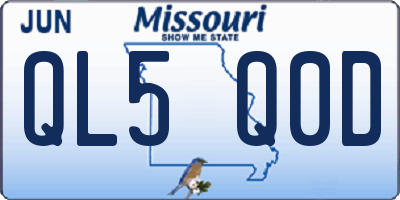 MO license plate QL5Q0D