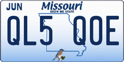 MO license plate QL5Q0E