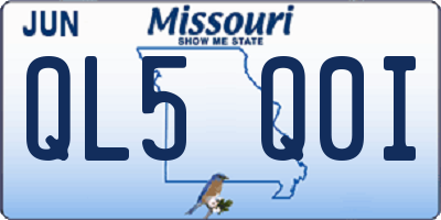 MO license plate QL5Q0I