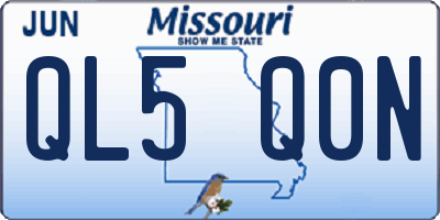MO license plate QL5Q0N