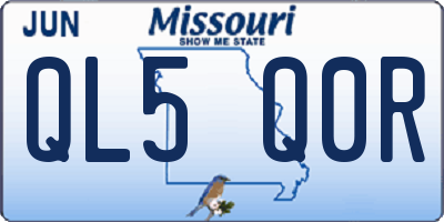MO license plate QL5Q0R