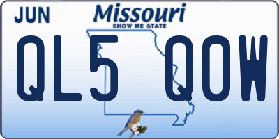 MO license plate QL5Q0W