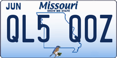 MO license plate QL5Q0Z