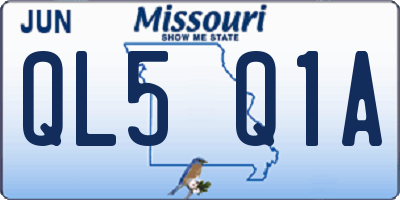 MO license plate QL5Q1A