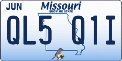 MO license plate QL5Q1I
