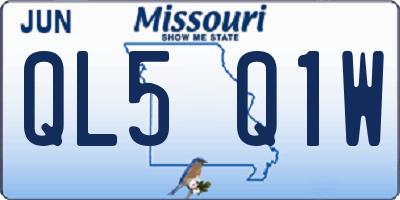 MO license plate QL5Q1W