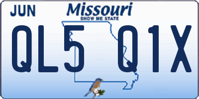 MO license plate QL5Q1X