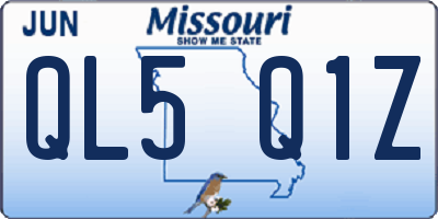 MO license plate QL5Q1Z