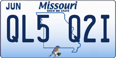 MO license plate QL5Q2I