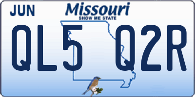 MO license plate QL5Q2R