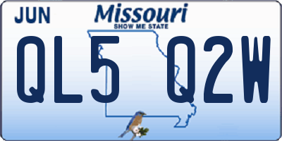 MO license plate QL5Q2W