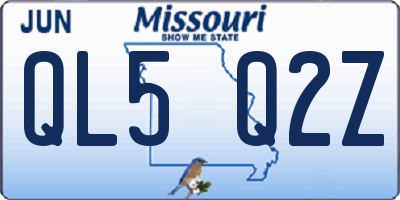 MO license plate QL5Q2Z