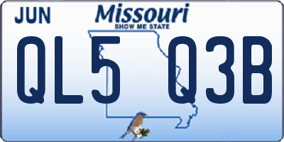 MO license plate QL5Q3B