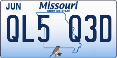 MO license plate QL5Q3D