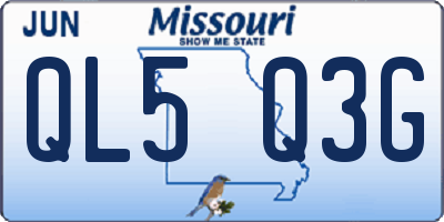 MO license plate QL5Q3G