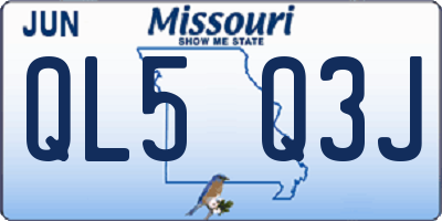 MO license plate QL5Q3J