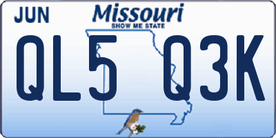 MO license plate QL5Q3K