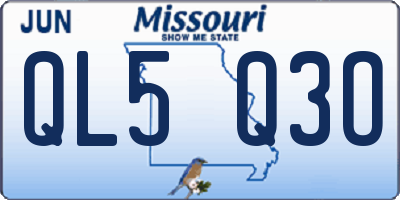 MO license plate QL5Q3O