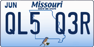 MO license plate QL5Q3R