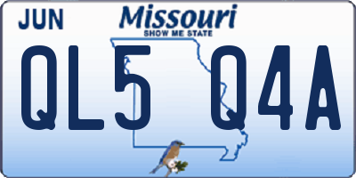 MO license plate QL5Q4A