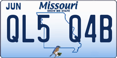 MO license plate QL5Q4B