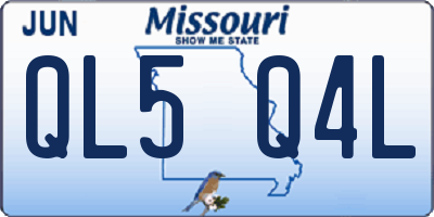 MO license plate QL5Q4L