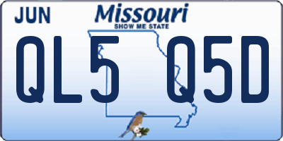 MO license plate QL5Q5D