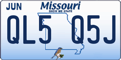 MO license plate QL5Q5J