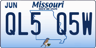 MO license plate QL5Q5W