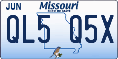MO license plate QL5Q5X