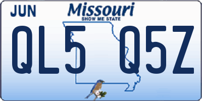 MO license plate QL5Q5Z