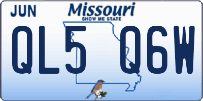 MO license plate QL5Q6W