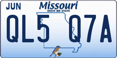 MO license plate QL5Q7A