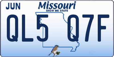 MO license plate QL5Q7F