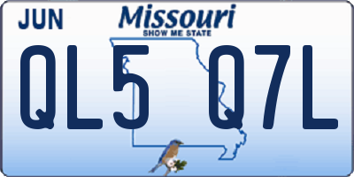 MO license plate QL5Q7L