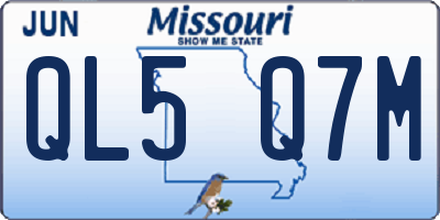 MO license plate QL5Q7M