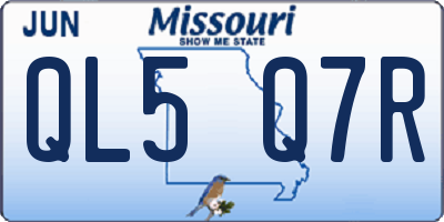 MO license plate QL5Q7R