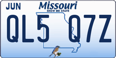 MO license plate QL5Q7Z