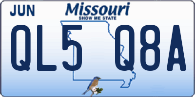 MO license plate QL5Q8A