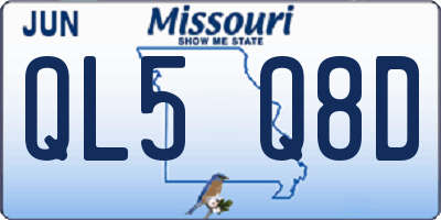 MO license plate QL5Q8D