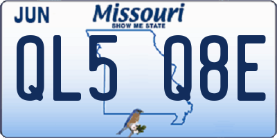 MO license plate QL5Q8E