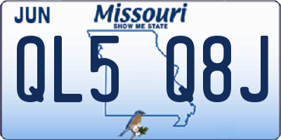 MO license plate QL5Q8J