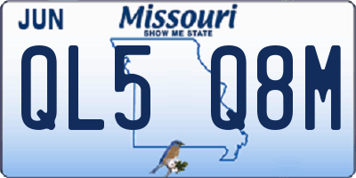 MO license plate QL5Q8M