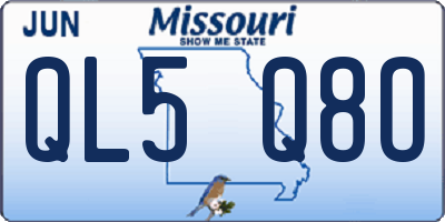 MO license plate QL5Q8O