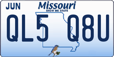 MO license plate QL5Q8U