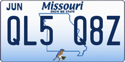 MO license plate QL5Q8Z