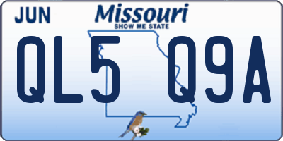 MO license plate QL5Q9A